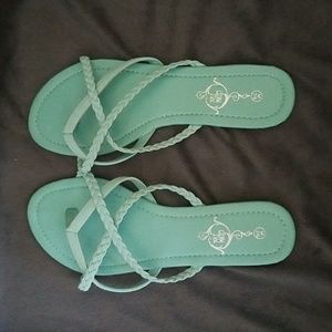 Teal Braided Sole Mates Sandals Size 7/8